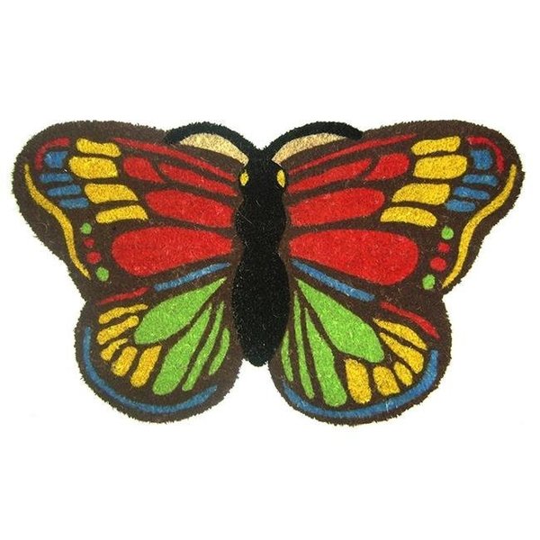 Geo Crafts Geo Crafts G349 BUTTERFLY Vinyl Back Colorful Butterfly Shaped Doormat G349 BUTTERFLY